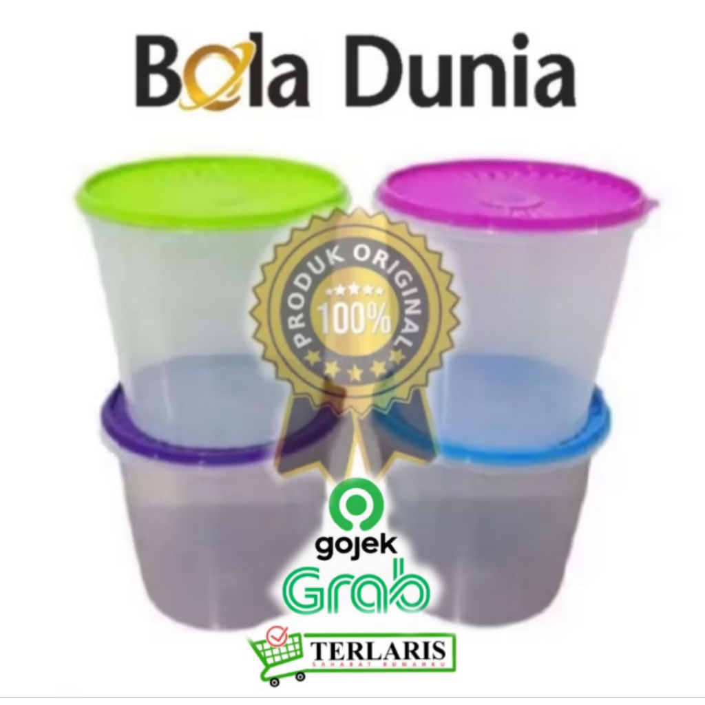 Toples Kerupuk 12 pcs Plastik BOLA DUNIA 5 Liter Tahan Lama
