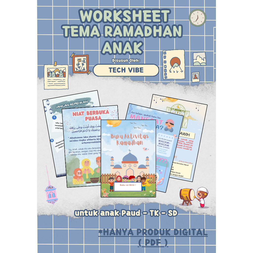 Printable Worksheet Buku Aktifitas Ramadhan Anak PAUD TK SD File PDF
