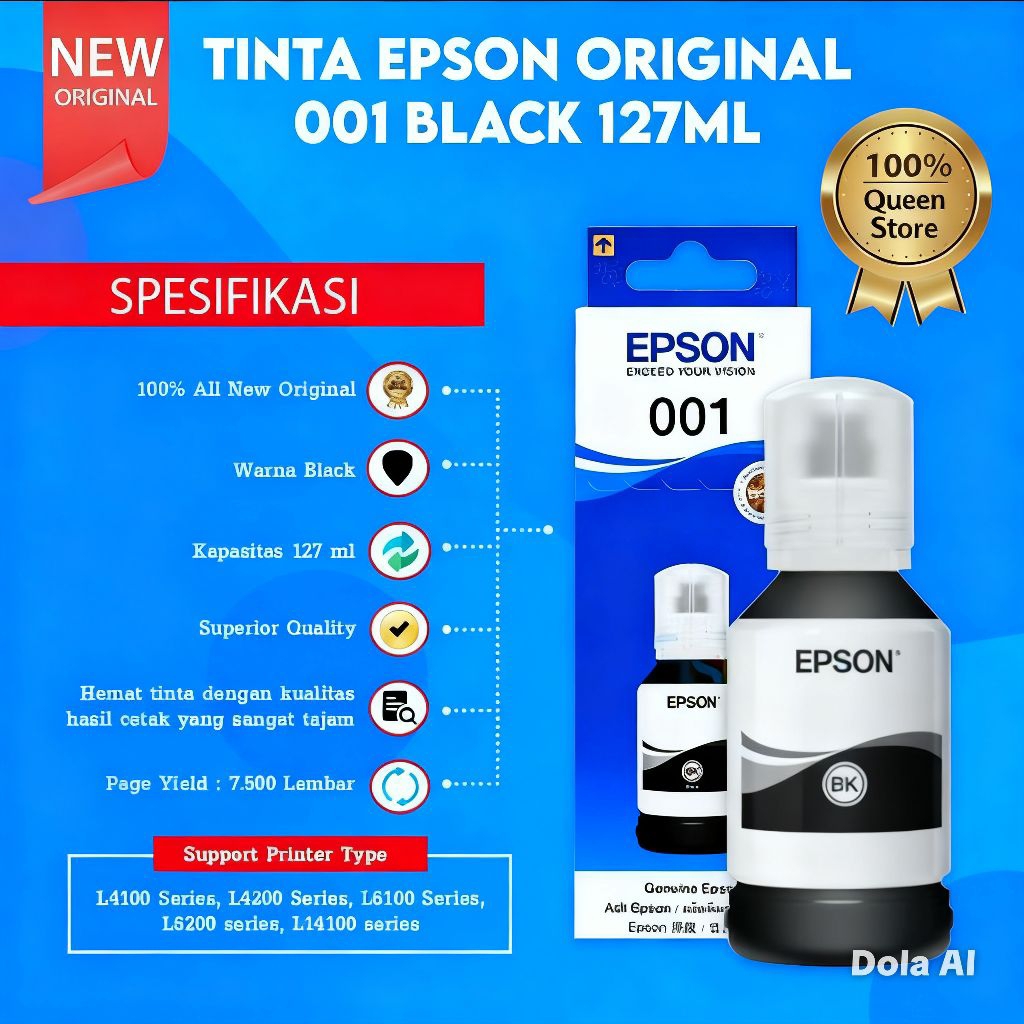 TINTA EPSON 001 BLACK ORIGINAL