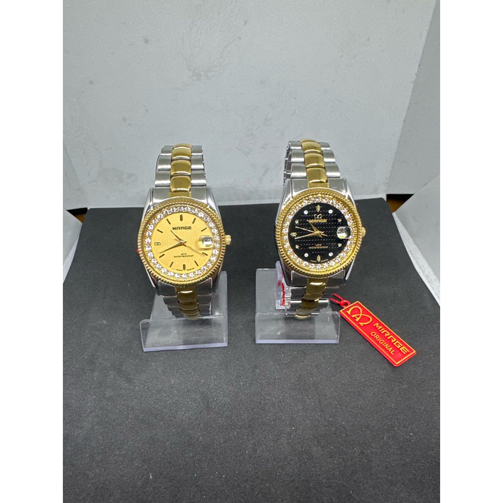 Jam Tangan Mirage Permata tali rantai warna Kombinasi (Original)