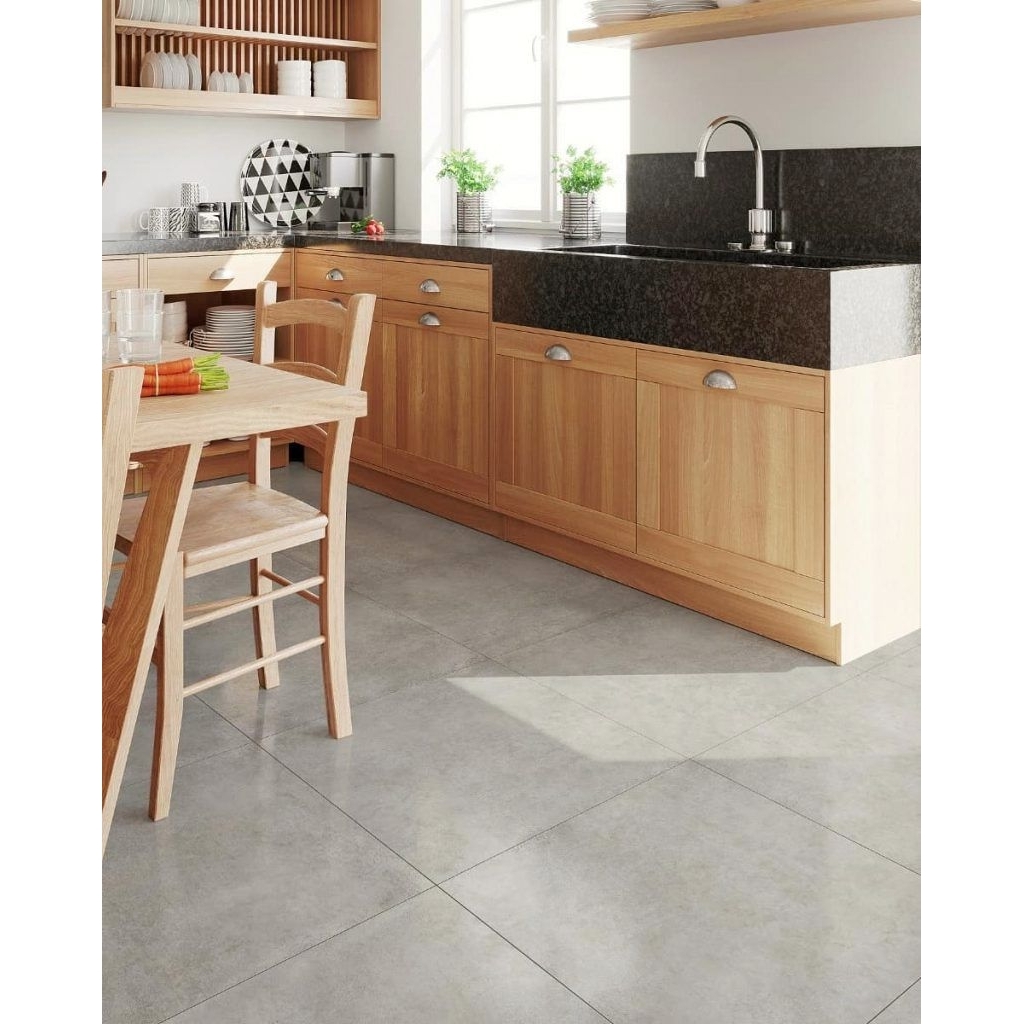 Granit Indogress Grigio Cemento 60x60 Surface Matt Grey Industrial Ubin Lantai Granite Minimalis Ant