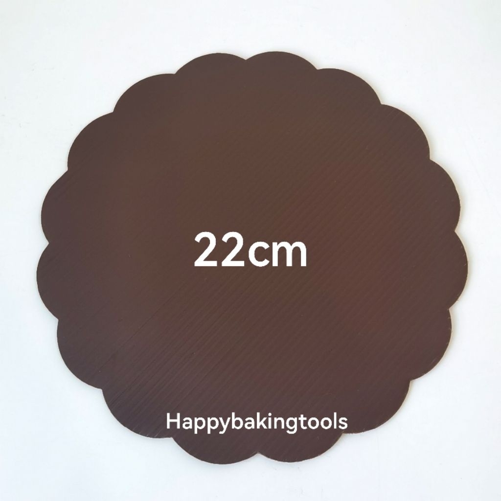 Tatakan kue plastik coklat bulat D22cm, Alas cake impraboard diameter 22cm bahan plastik warna cokla