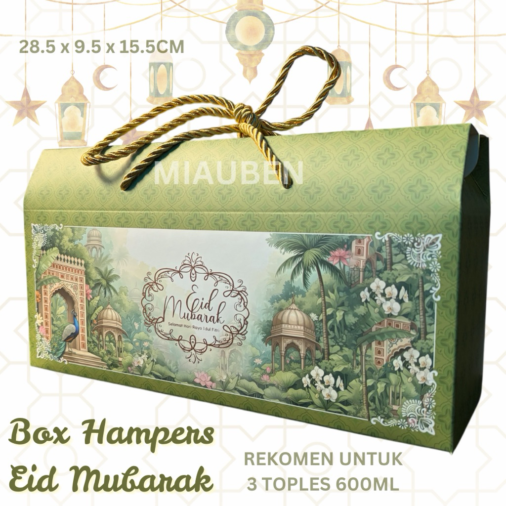 (1pcs) Box hampers lebaran kotak kue kering untuk 3 toples 600-800ml