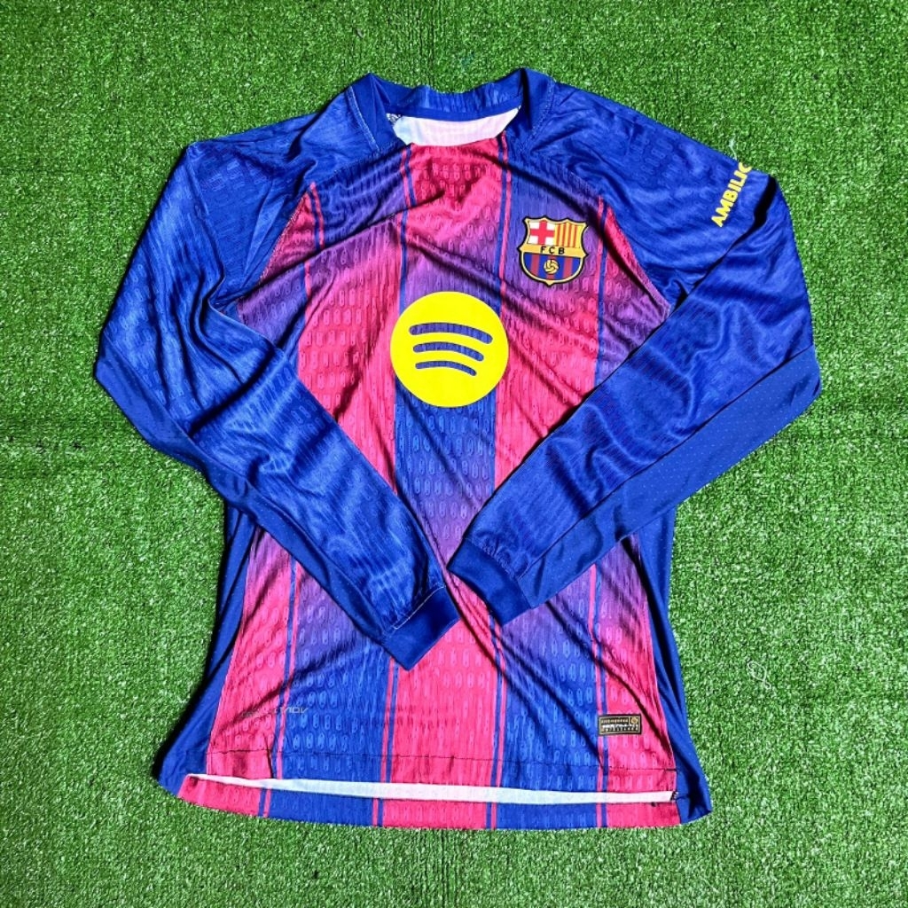 PLAYER ISSUE LONG SLEEVE JERSEY BAJU BOLA BARCA HOME LENGAN PANJANG 2025/26 TERBARU HIGH QUALITI