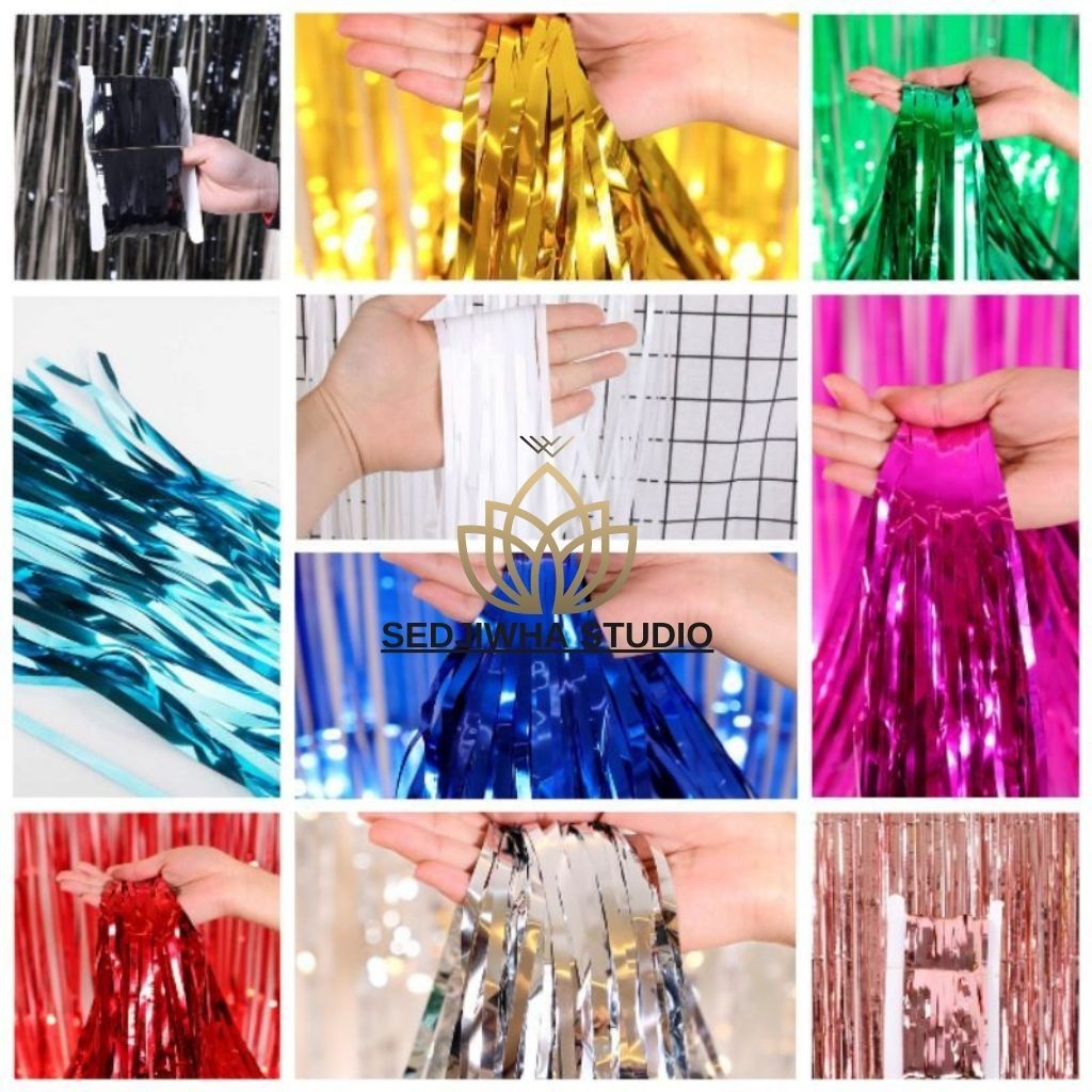 Curtain Foil 1x2 meter, Tirai Foil, Rumbai Ulang tahun