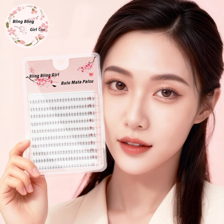 Bling Bling Girl 0.6mm Bulu Mata Bawah BulumataPalsu 10 Baris Kapasitas Besar