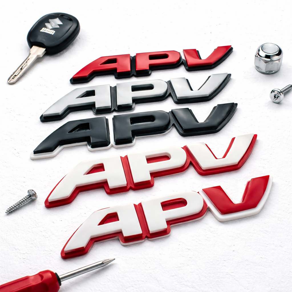 EMBLEM MOBIL SUZUKI APV TULISAN TIMBUL 3 DIMENSI VARIASI AKSESORIS EKSTERIOR MOBIL