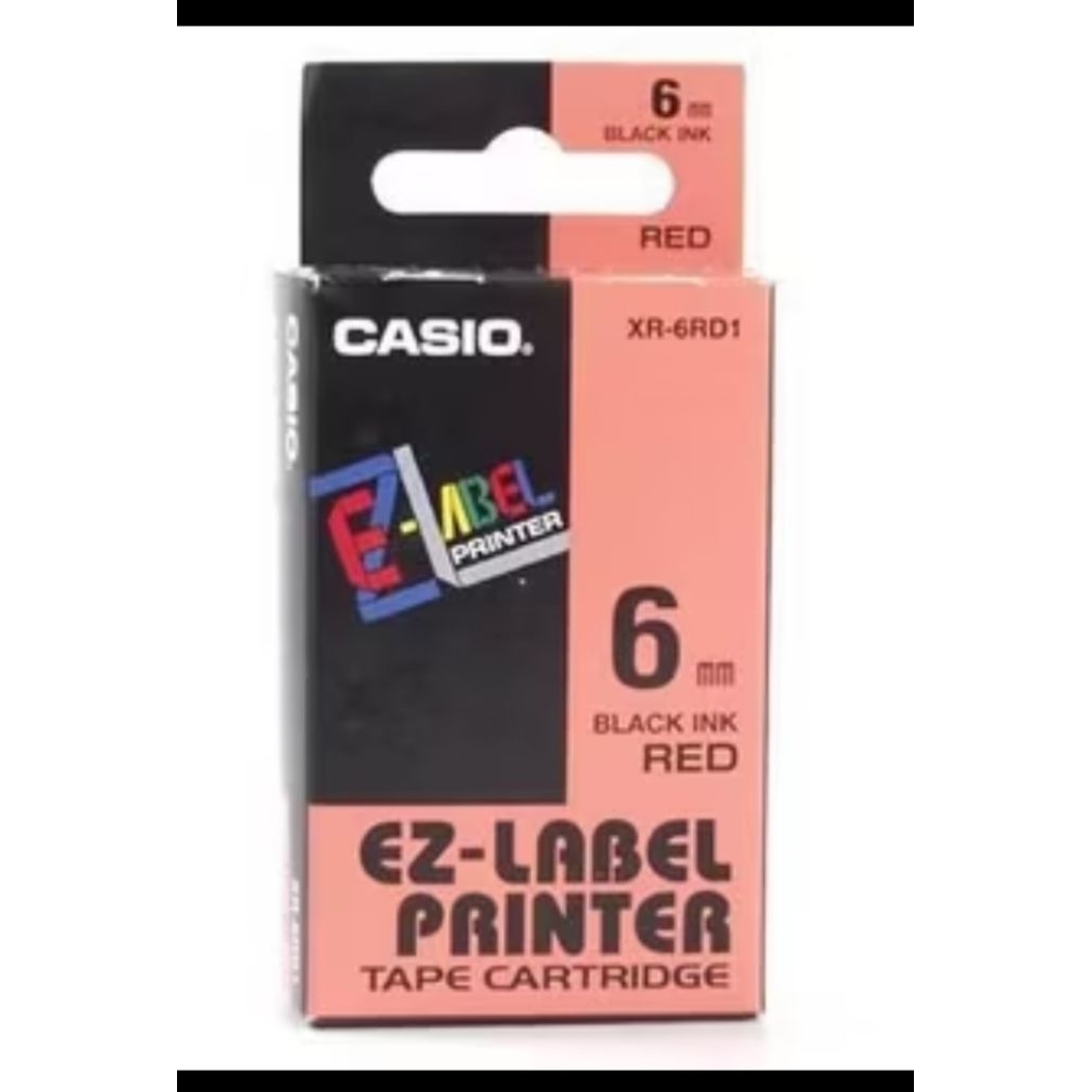 casio isi label 6mm spesial warna black on red sale harga khusus original casio label warna merah