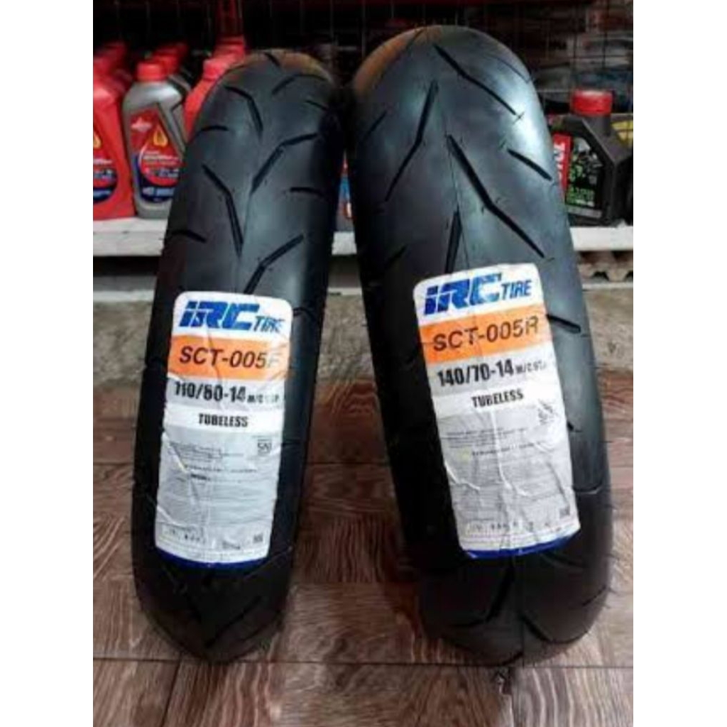 Sepasang Ban Second/ Suntik Aerox IRC ukuran 140/70-14/110/80-14 tubeles