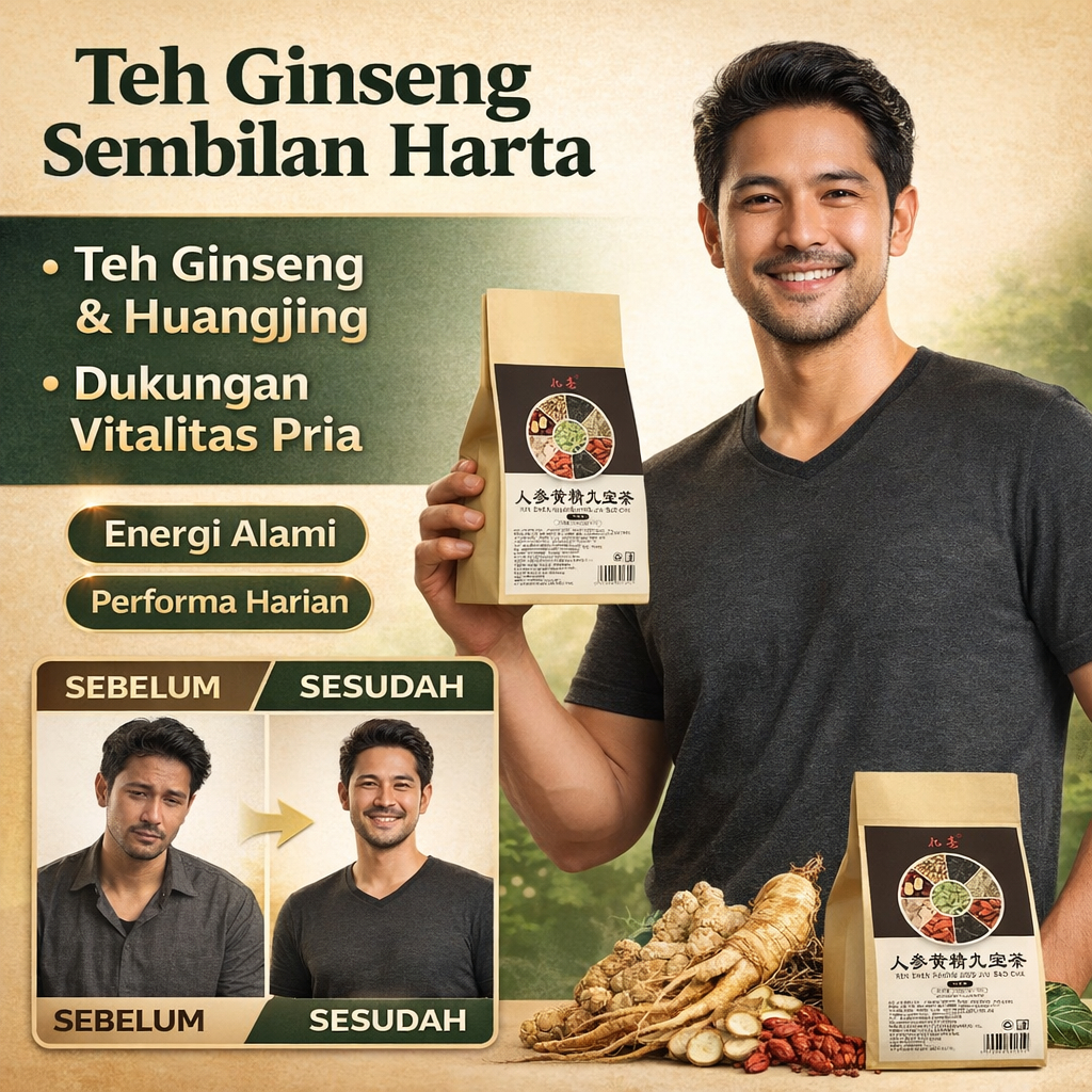 Teh Ginseng dan Polygonatum Sembilan Harta Karun / Teh Sembilan Harta Karun / Teh Ginseng / Teh Kese