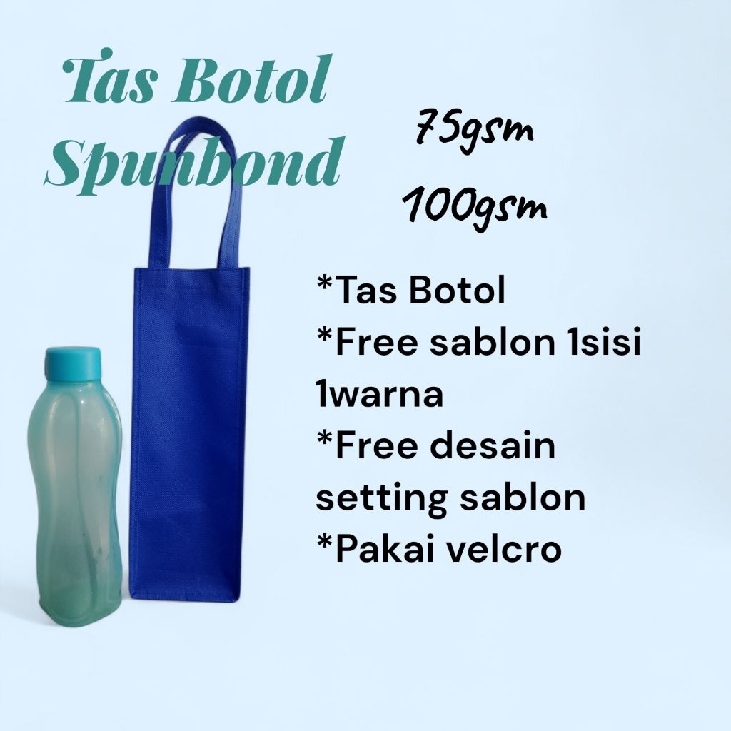 Tas botol, tas spunbond, tas botol spunbond, tas jahit custom