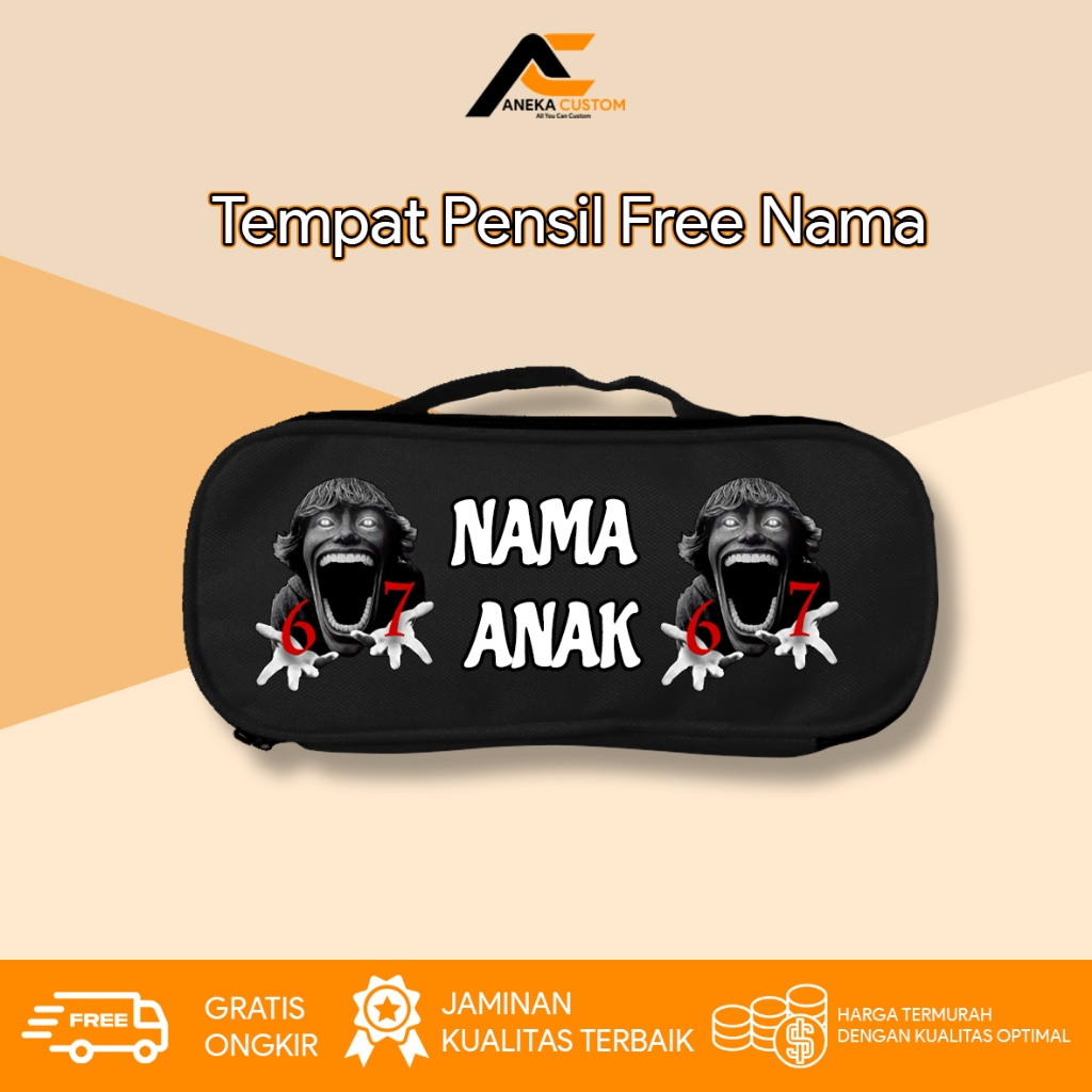 Tempat Pensil Karakter Roblox SCP 67 SCP Six Seven Custom Nama Bebas Nama