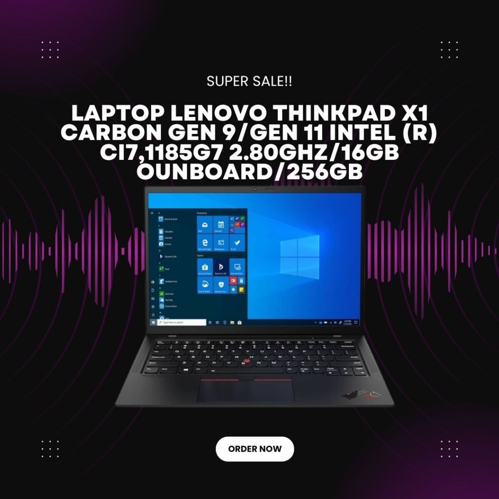 Laptop Lenovo Thinkpad X1 Carbon Gen 9, Gen 11 Intel (R) i7 1185G7 2.80GHz Ram 16GB Ounboard Ssd 256