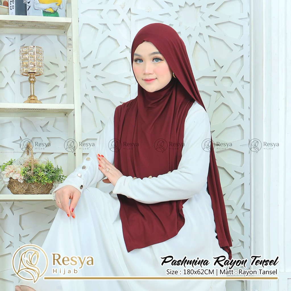 Pashmina Ceruty Babydoll Premium Polos Adem – Hijab Panjang Kekinian Daily