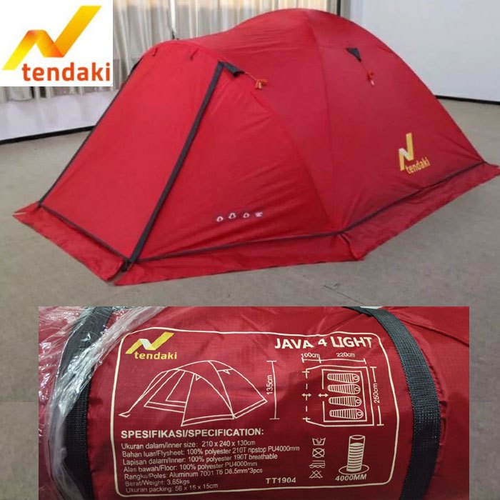 Tendaki JAVA 4 LIGHT Tenda Camping Dome 4 Orang Great Outdoor, JAVA 4 PRO, NSM 4.0 Double Layer