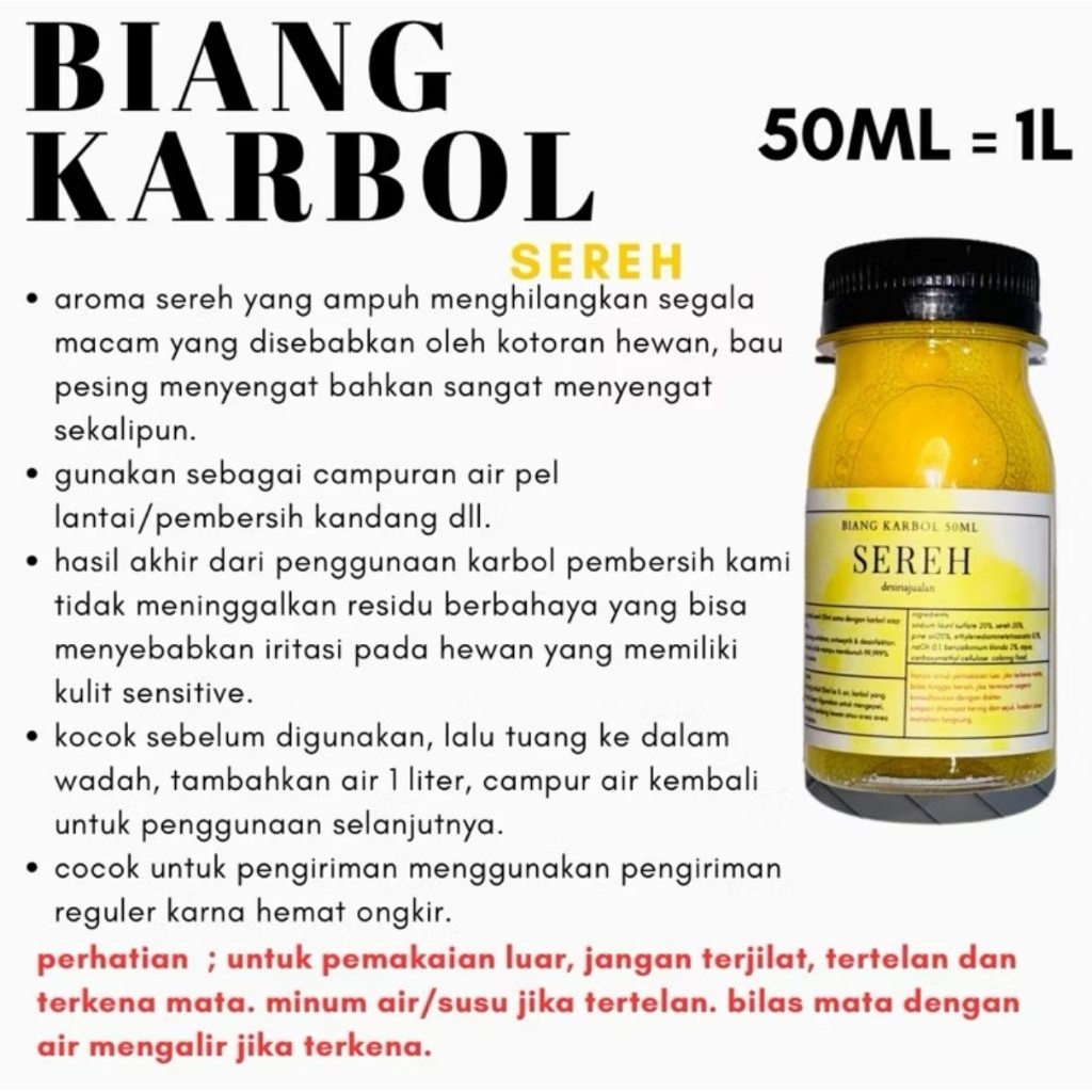 BIANG KARBOL SEREH 50ML