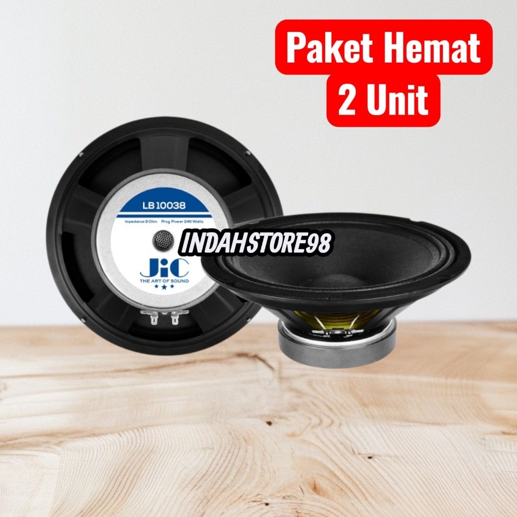 Paket Hemat 2 Unit Speaker 10 Inch JIC LB 10038 Low Mid High Original Speaker JIC  LB10038