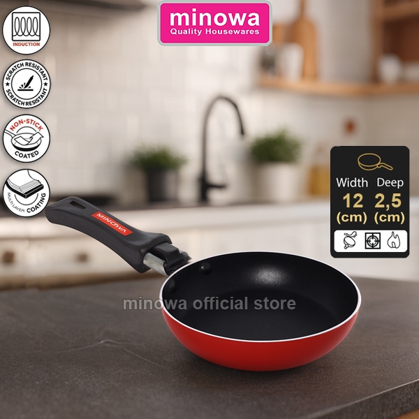 Minowa Wajan/Teflon 12CM Anti Lengket Sauce Pan