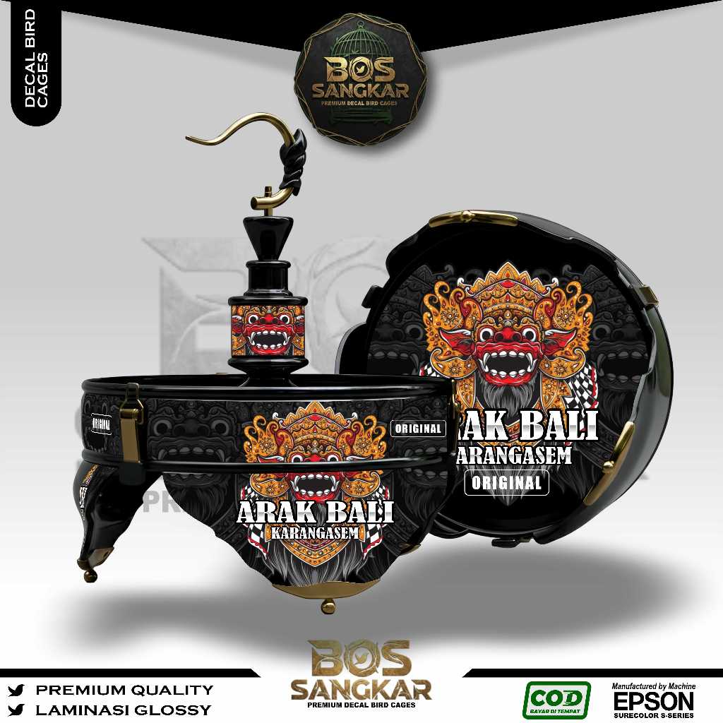STIKER DECAL SANGKAR BURUNG BUNDAR LINGKARAN LOVE BIRD HELOPET BATMAN CUSTOM ARBAL BS6
