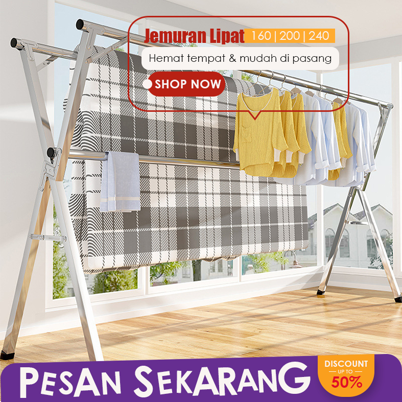 Jemuran Rak Penyimpanan Organizer Lipat Besi Serbaguna Minimalis Portable Kamar Mandi Dapur Aparteme