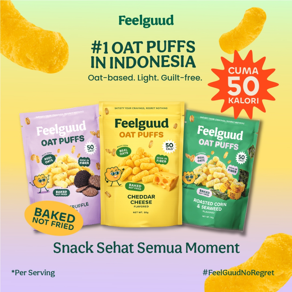 Feelguud Snack Sehat - Bundle isi 3 x 40g - Keju Cheddar + Rumput Laut + Jagung Bakar + Black Truffl