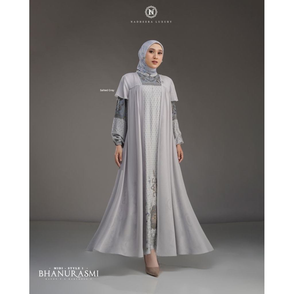 nadheera luxury READY STOK bhanurasmi dress  original dress style 1 by nadheera luxury gamis lebaran