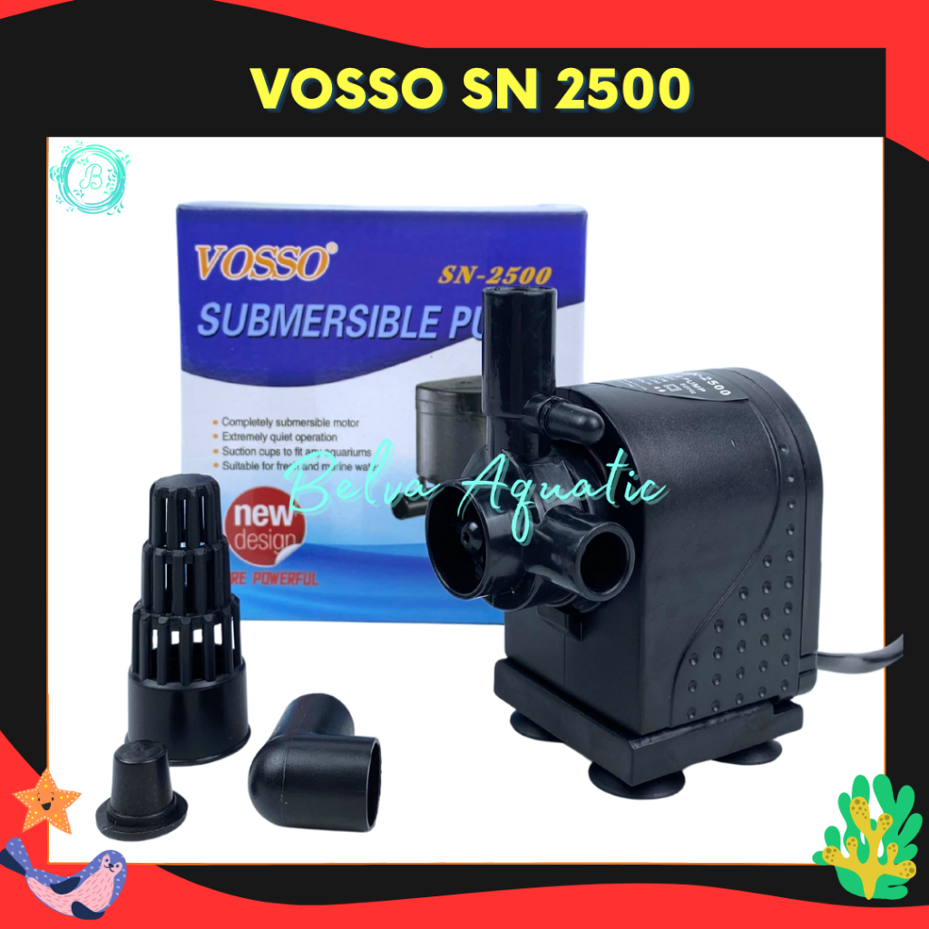 Vosso SN-2500 Pompa Celup Pompa Aquarium Pompa Hidroponik