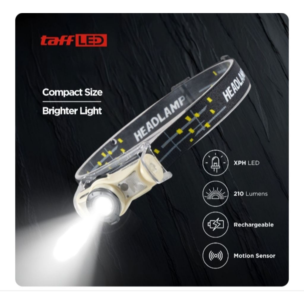 Headlamp Flashlight senter LED kepala rechargeable sensor T103 / lampu kepala / senter kepala