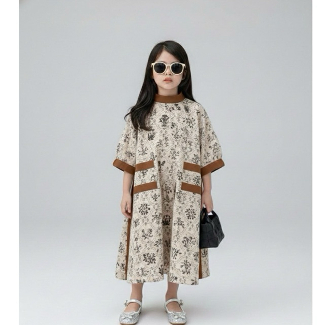 RAYA SERIES - [PRE ORDER] black patterned dress | dress anak lebaran | dress anak perempuan