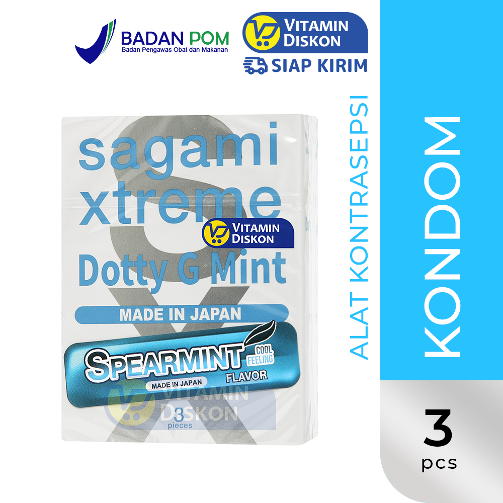 SAGAMI XTREME DOTTY G MINT SPEARMINT ISI 3 PCS | KONDOM, ALAT KONTRASEPSI, PENGAMAN PRIA, AROMA MINT