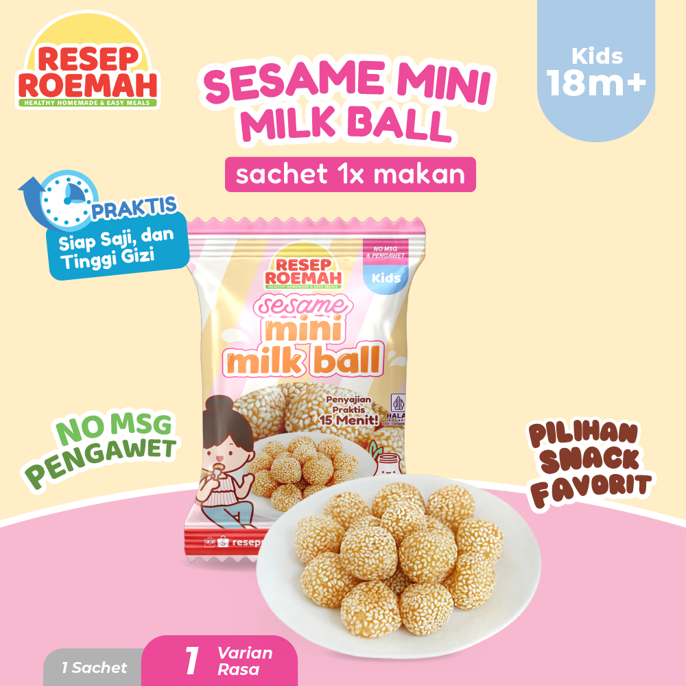 Onde-Onde Susu Wijen Mini Camilan Sehat Beku Homemade untuk Anak, Tanpa MSG