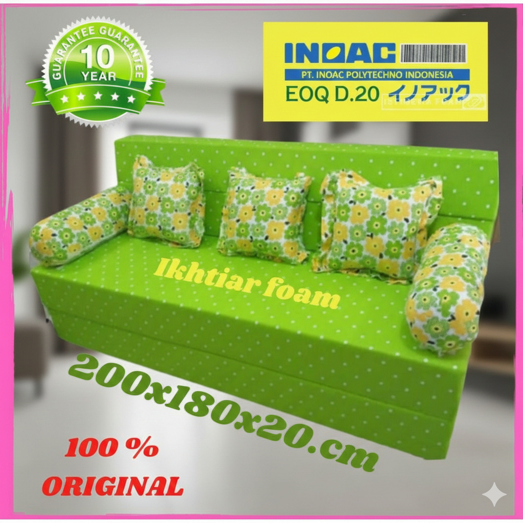 Sofa Bed Inoac  Sofabed no 1 Busa Inoac Ukuran 200X180X20 dan 15 cm EOQ yellow D20 Asli Sofa 3 in 1