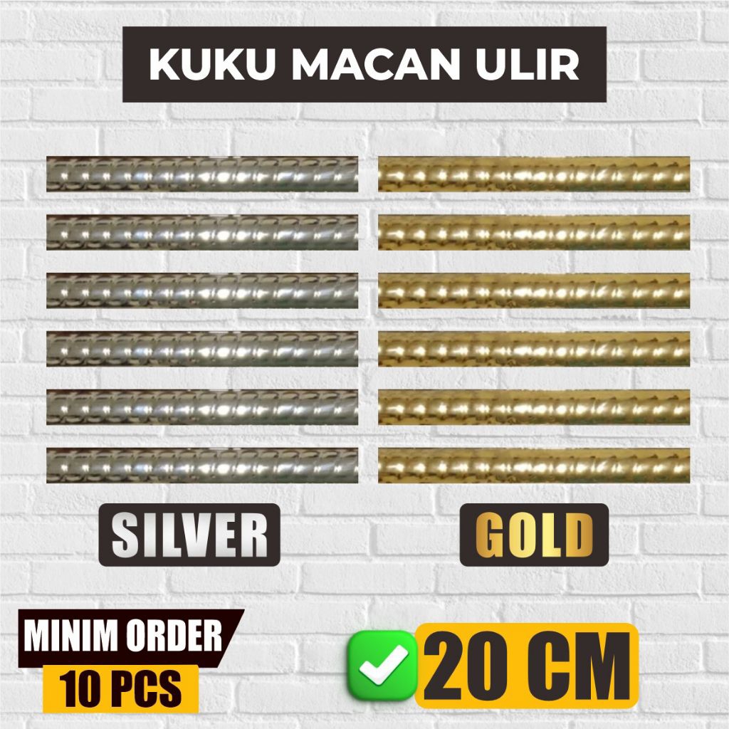 kuku keramik macan penutup sudut tajam keramik lantai gold dan silver 20cm