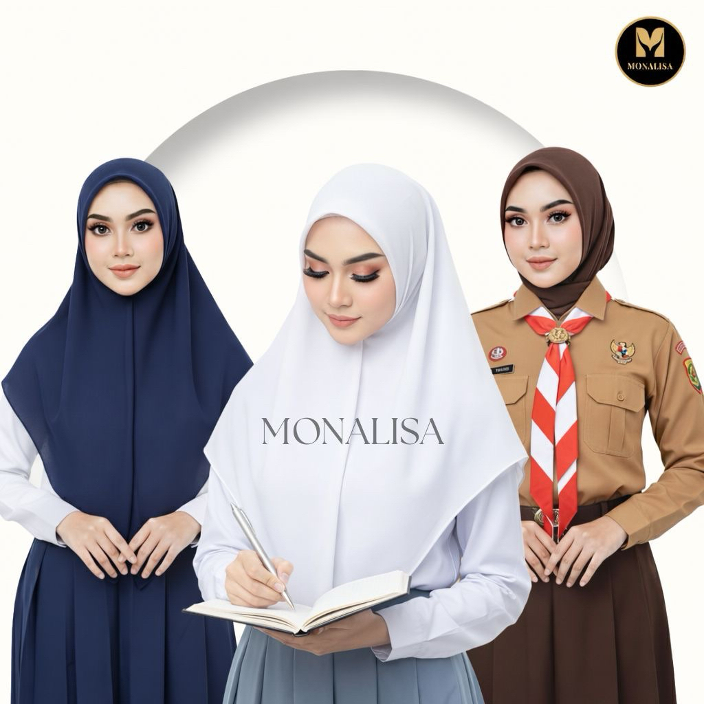 Hijab Sekolah Voal Paris Premium & Paris Jadul | Warna Sekolah Lengkap