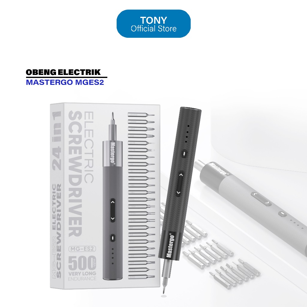 MASTERGO MG-ES2 OBENG ELEKTRIK 24 IN 1 PRECISION SCREWDRIVER BIT S2 ALLOY TYPE-C 500MAH - PRECISION 