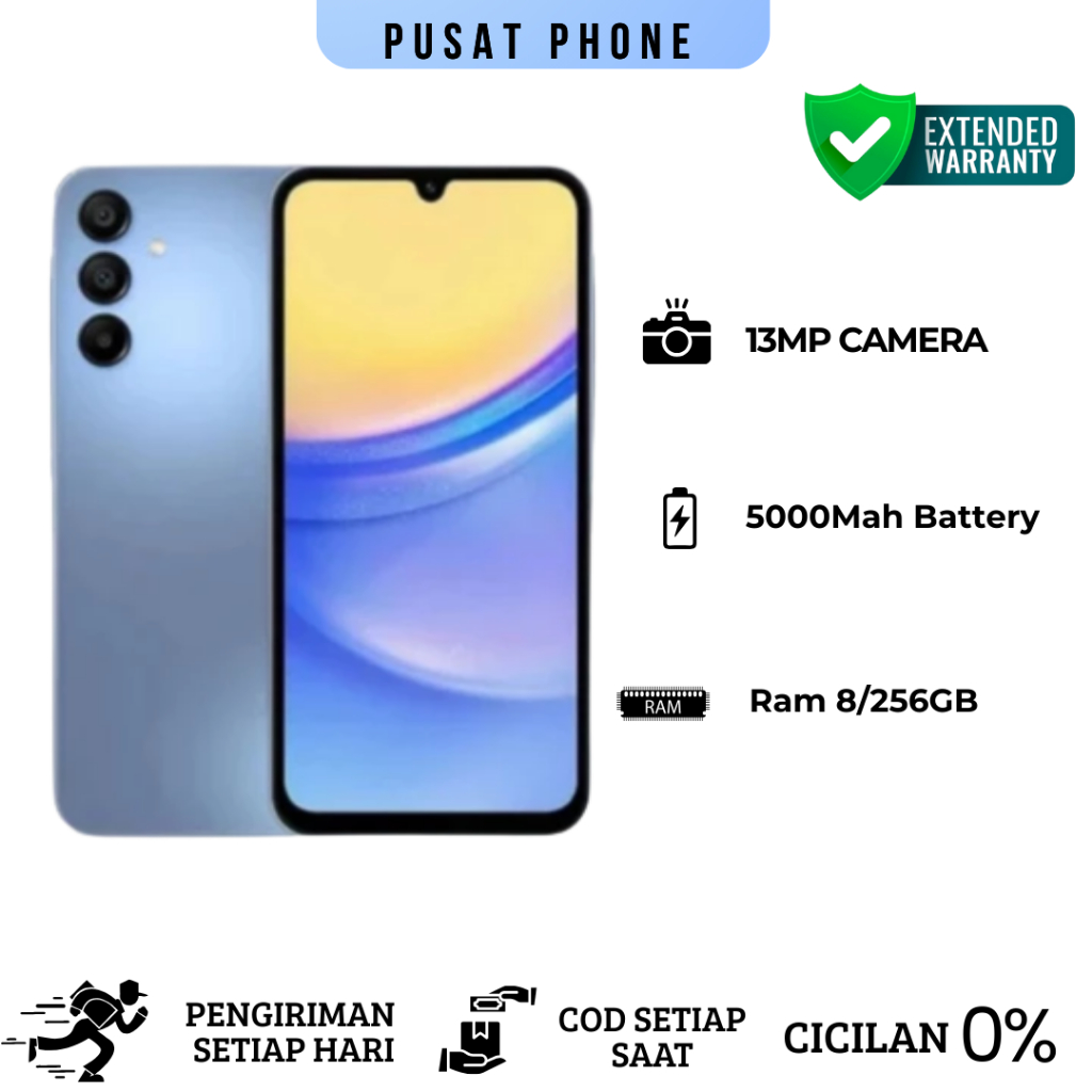 HP SMARTPHONE SAMSUNG A15 5G RAM 8/256GB Full Set Bergaransi