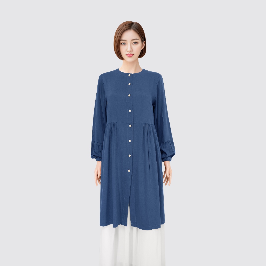 ATRISS Kalisa tunik - Bahan katun Rayom Twill tangan karet big size jumbo
