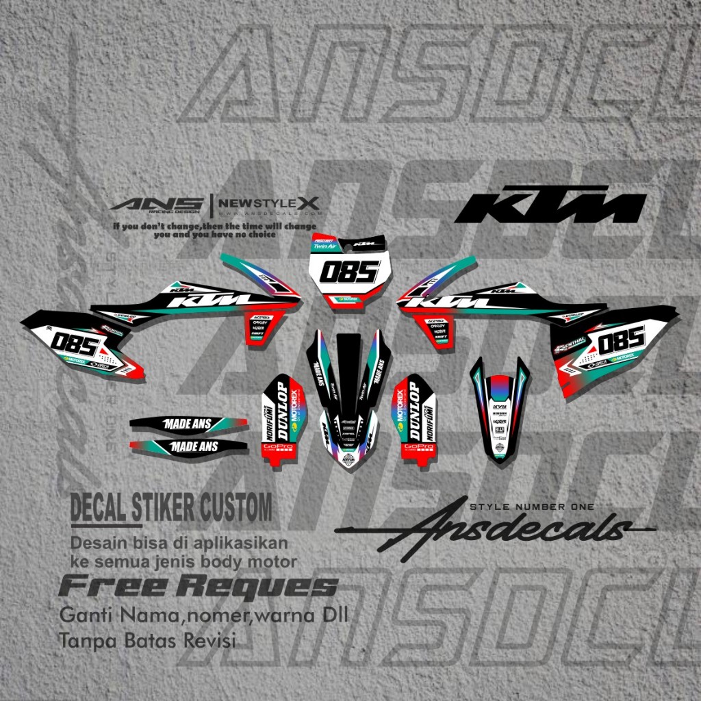 DECAL KTM 85/KTM 250 FULL BODY STIKER MOTOR KTM 85/250 FREE REQUEST