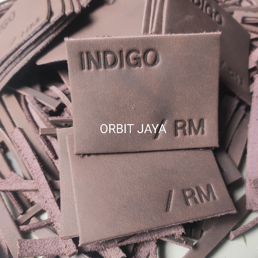 label kulit emboss | label celana | label jeans