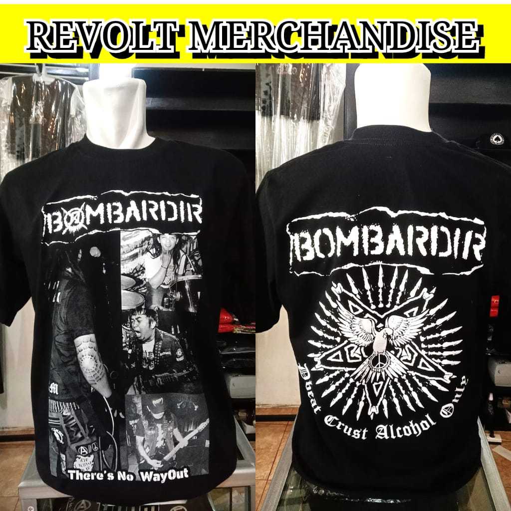 kaos band bombardir (there's no wayout) , t-shirt band bombardir, kaos band punk, kaos punk, revolt 