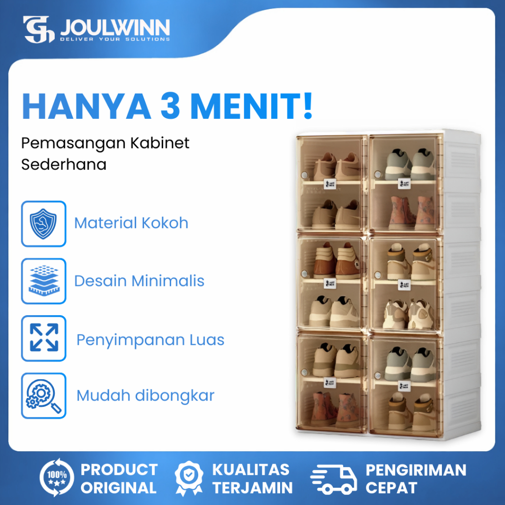 JOULWINN - Antbox Rak Sepatu Transparan Minimalis