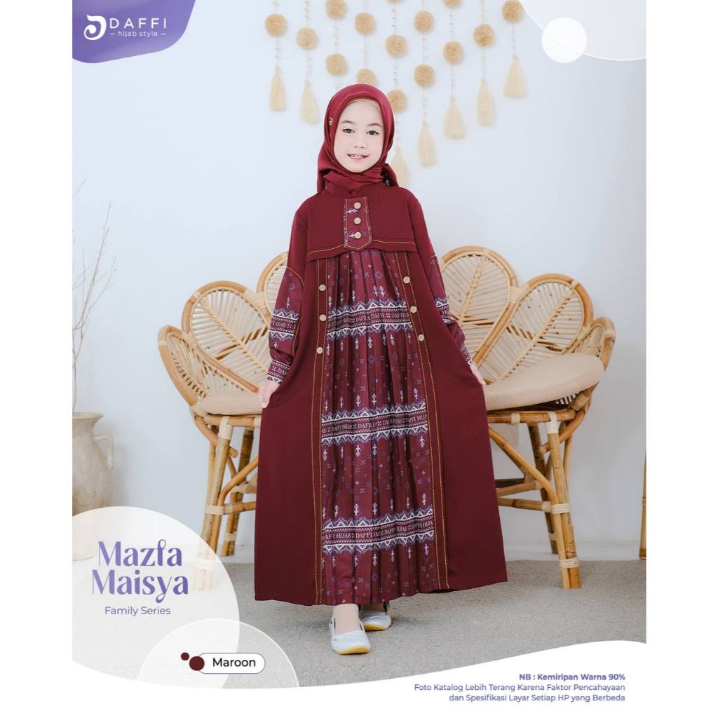 Daffi Hijab - Gamis Maisya Kids Series - Sarimbit Anak Motif - Gamis Anak Premium