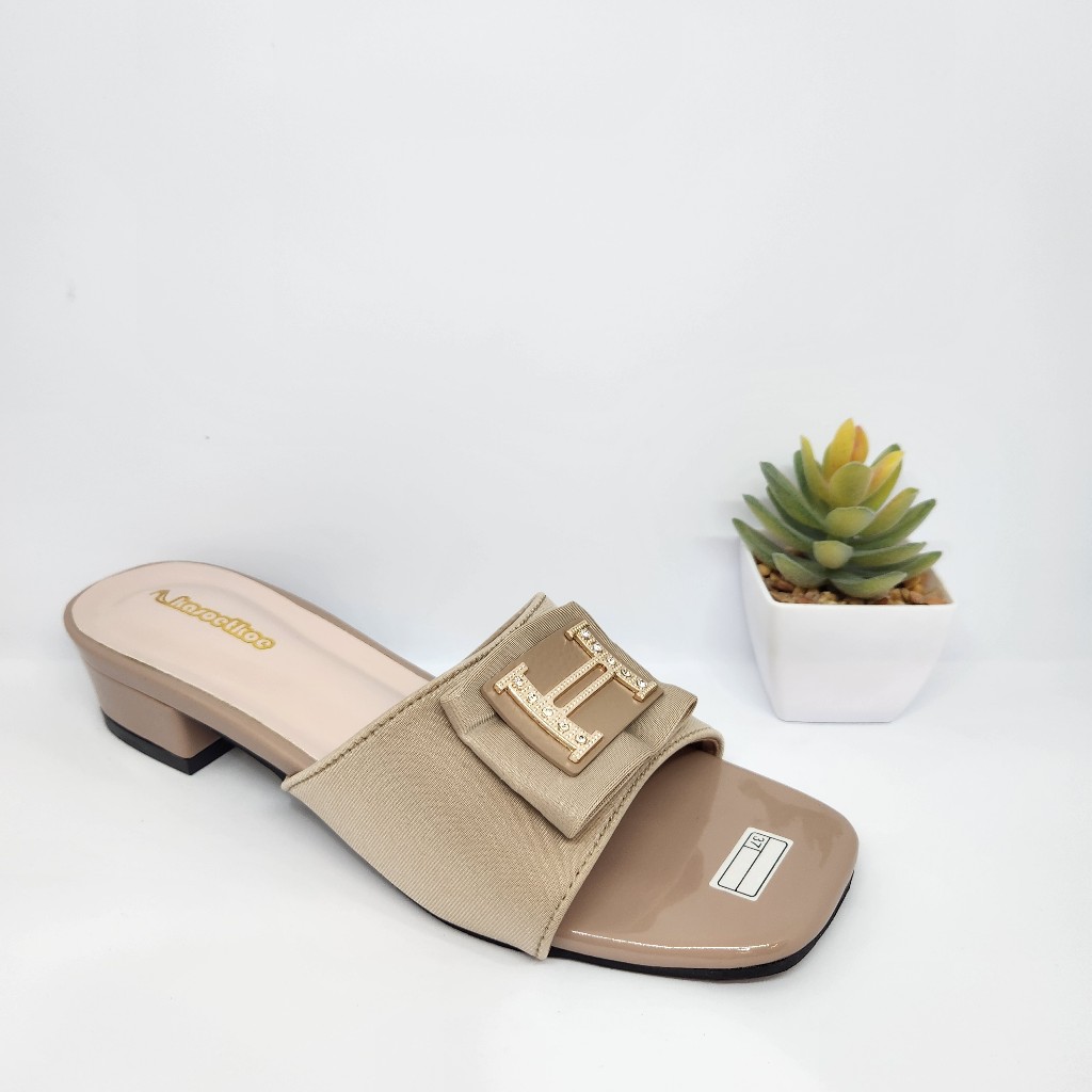 NewYordan Sandal Slop Wanita – Kasoetkoe ADH 412 Moca | Heels | Elegant & Casual