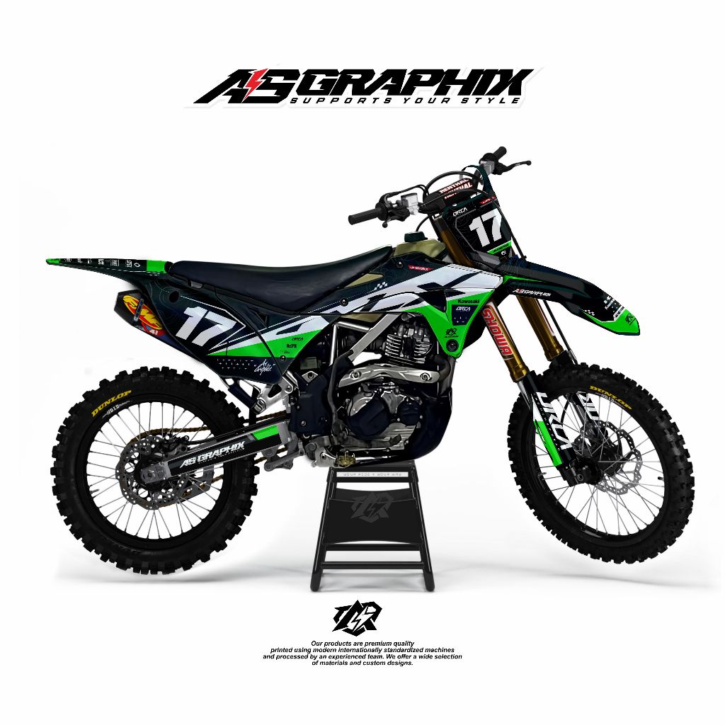 Decal KLX Gordon Hitam Supermoto Custom Nama Nomor