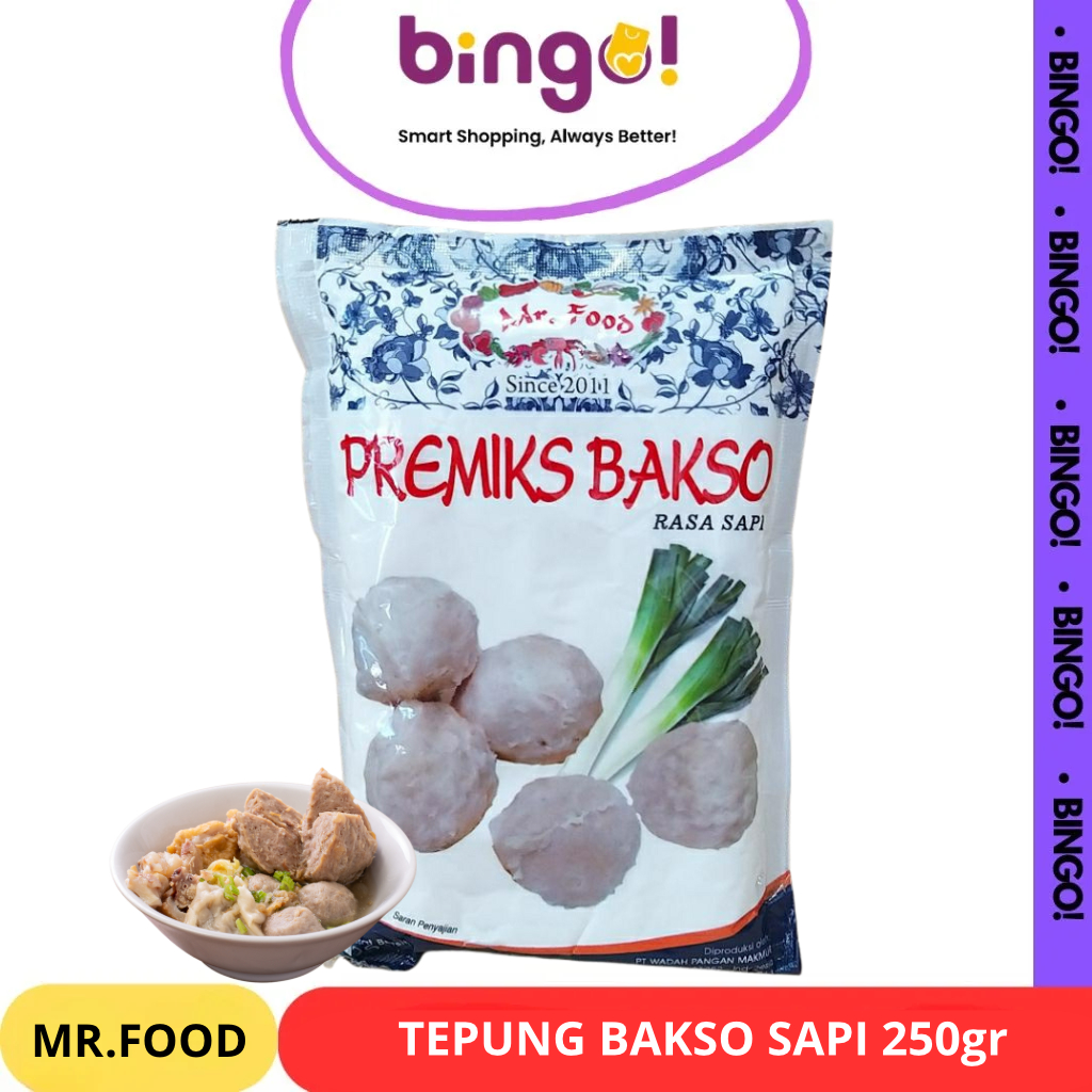 Mr Food Premiks Tepung Bakso Rasa Sapi 250gr | Tepung Bakso Olahan Pilihan | Tepung Bakso Gurih Enak
