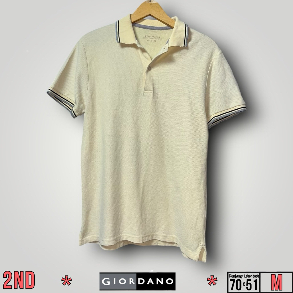 Kaos Polo Pria Giordano Kuning Size M (70x51)cm