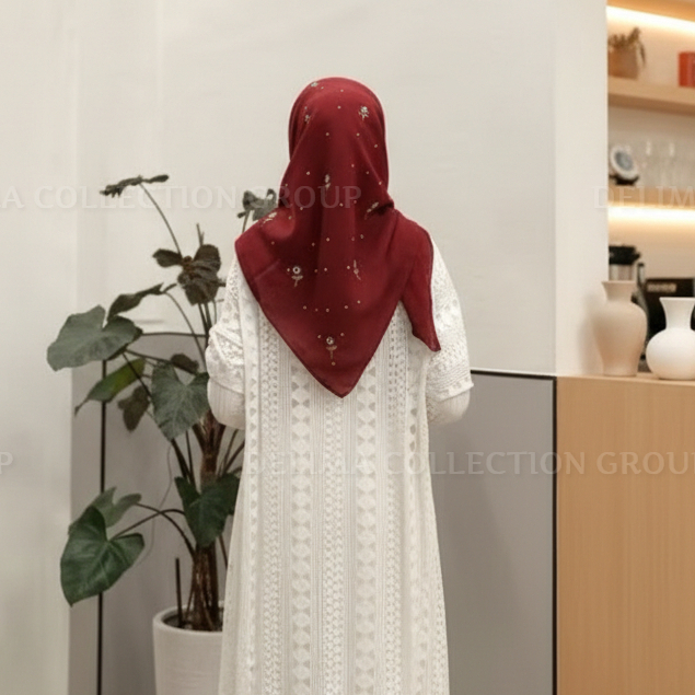 Hijab Segi Empat Paris Bordir Bunga Payet Swarovski / segi empat paris bordir bunga swarosvki