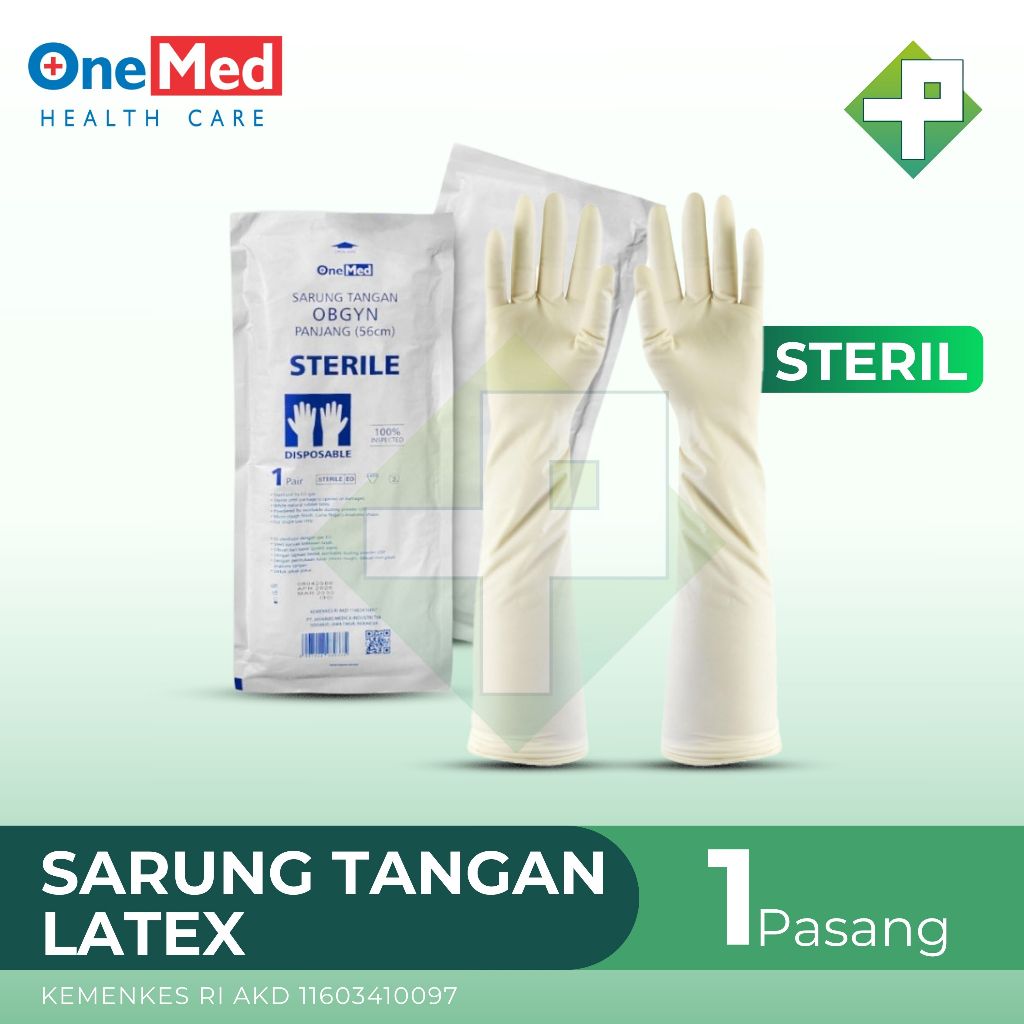 Sarung Tangan Medis Sterile OBGYN panjang 54 cm Onemed