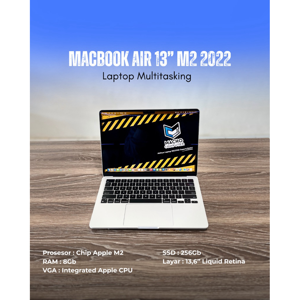 Macbook Air 13” M2 2022 Chip Apple M2
