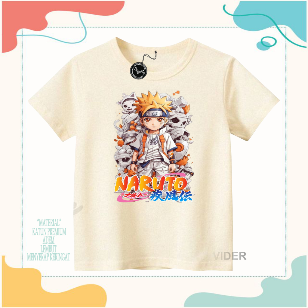 Kaos anak Naruto usia 1-10TH Lengan Pendek/Baju naruto banyak warna
